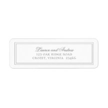 Gray Silver Modern Minimalist Return Address Label