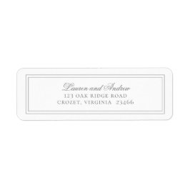 Gray Silver Modern Minimalist Return Address Label