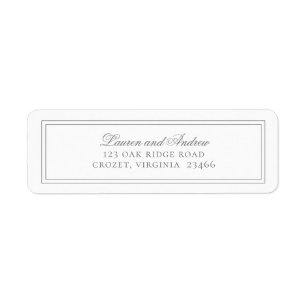 Gray Silver Modern Minimalist Return Address Label