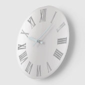 Gray Silver Ombre Metallic Roman Nummers Grote Klok (Hoek)