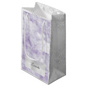 Gray Silver Paars Violet Marble Art Deco White Klein Cadeauzakje (Voorkant Gekanteld)