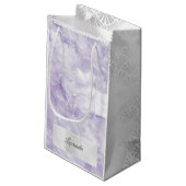 Gray Silver Paars Violet Marble Art Deco White Klein Cadeauzakje (Achterkant Gekanteld)