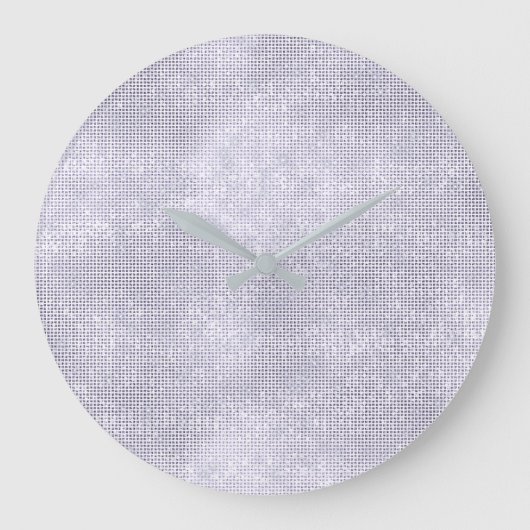 Gray Silver Paarse Sequin Diamond Sparkly Grote Klok (Voorkant)