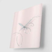 Gray Silver Pink Powder Crystals Infinity Diamonds Vierkante Klok (Hoek)