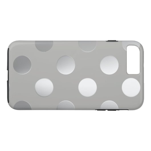 Gray, Silver Polka Dots Case-Mate iPhone Case (Achterkant (Horizontaal))