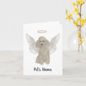 Gray Silver Poodle Sympathie Memorial Kaart (Gele Bloem)