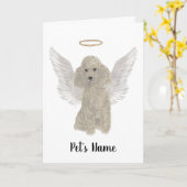 Gray Silver Poodle Sympathie Memorial Kaart (Gele Bloem)