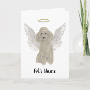Gray Silver Poodle Sympathie Memorial Kaart