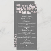 Gray Silver Stippen Elegant Glam Weddenemkaart Menu (Voorkant / Achterkant)