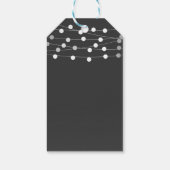 Gray Silver String Lights Modern Elegant Favor Cadeaulabel (Achterkant)