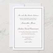 Gray Silver Traditional Formal Elegant Wedding Kaart (Voorkant)