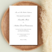 Gray Silver Traditional Formal Elegant Wedding Kaart