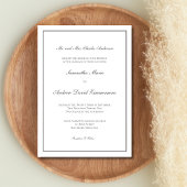 Gray Silver Traditional Formal Elegant Wedding Kaart