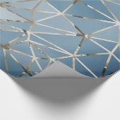 Gray Silver Triangles Diamond Blue Hexagon Geometr Cadeaupapier (Hoek)