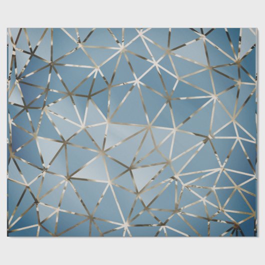 Gray Silver Triangles Diamond Blue Hexagon Geometr Cadeaupapier (Vlak)