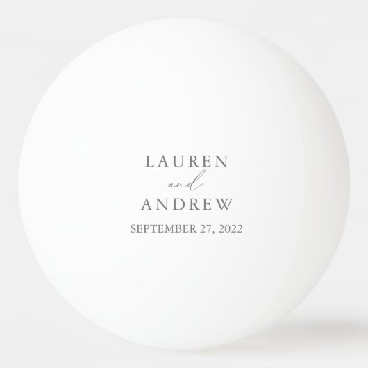 Gray Silver Wedding Personalized Ping Pong Ball (Voorkant)