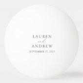 Gray Silver Wedding Personalized Ping Pong Ball (Achterkant)