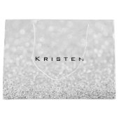 Gray Silver White Glitter Favor Gift Kristen Groot Cadeauzakje (Voorkant)