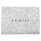 Gray Silver White Glitter Favor Gift Kristen Groot Cadeauzakje (Achterkant)