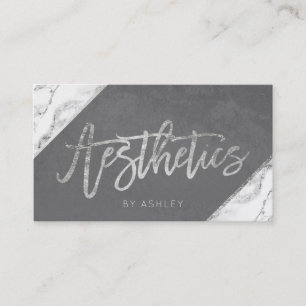 Gray Silver White marble esthetics typografie Visitekaartje