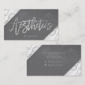 Gray Silver White marble esthetics typografie Visitekaartje (Voorkant / Achterkant)
