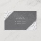 Gray Silver White marble esthetics typografie Visitekaartje (Achterkant)