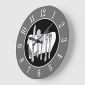 Gray Silverware Napkin Elegant Clock with Numbers Grote Klok (Hoek)