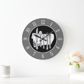 Gray Silverware Napkin Elegant Clock with Numbers Grote Klok (Huis)