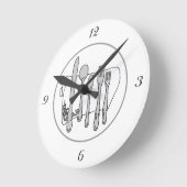 Gray Silverware White Napkin Black Numbers Clock Ronde Klok (Hoek)