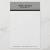 Gray Simple Border Briefpapier (Voorkant)