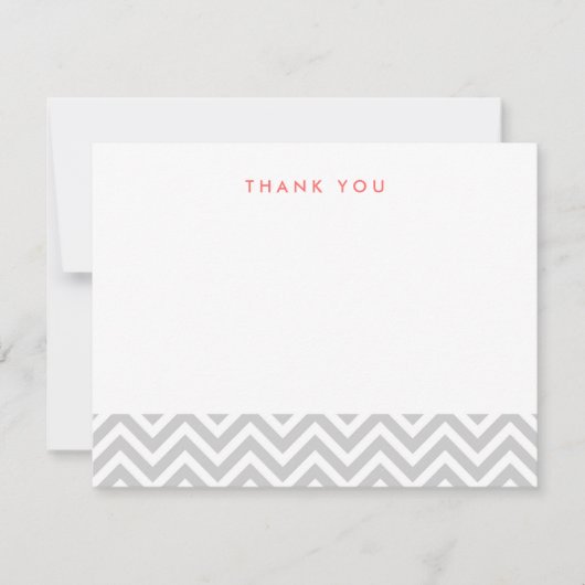 Gray Simple Chevron Bedankt voor je notitiekaarten Notitiekaartje (Voorkant)