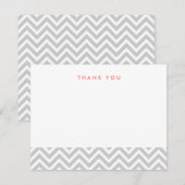 Gray Simple Chevron Bedankt voor je notitiekaarten Notitiekaartje (Voorkant / Achterkant)