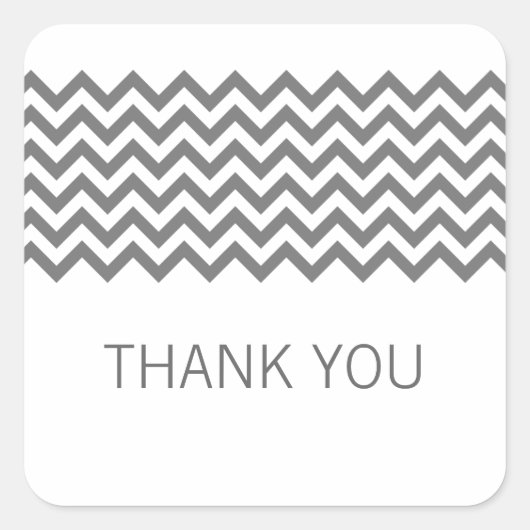 Gray Simple Chevron Dank u Stickers (Voorkant)