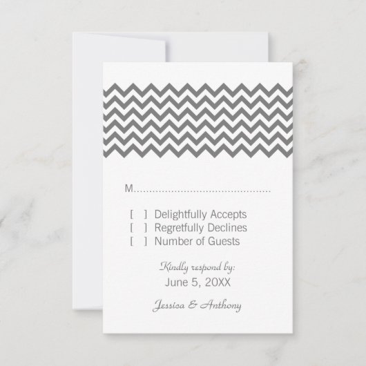 Gray Simple Chevron Response Kaart (Voorkant)