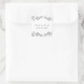 Gray Simple Floral Wedding Stickers (Tas)