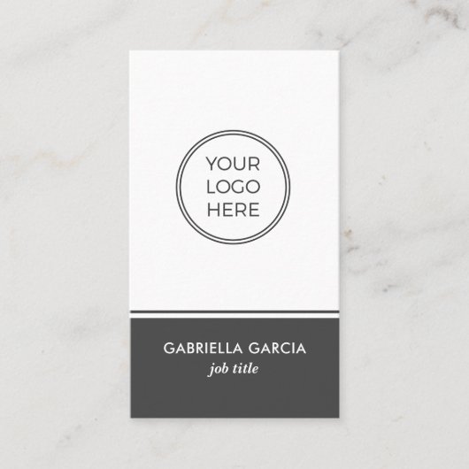 Gray Simple Generic Logo QR Code Visitekaartje (Voorkant)