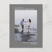 Gray Simple Minimalist Weddennefoto bewaart de dat Aankondigingskaart (Voorkant)