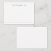 Gray Simple Modern Professional Thin Border Notitiekaartje (Voorkant / Achterkant)