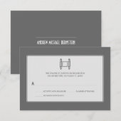 Gray Simple Torah Bar Mitzvah RSVP (Voorkant / Achterkant)