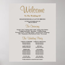 Gray Simple Wedding Ceremony Program Sign