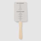 Gray Simple Wedding Program Hand Fan Handwaaier (Achterkant)