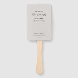 Gray Simple Wedding Program Hand Fan Handwaaier