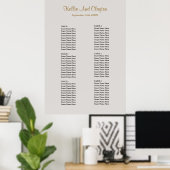 Gray Simple Wedding Seating Chart Poster (Thuiskantoor)