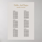 Gray Simple Wedding Seating Chart Poster (Voorkant)