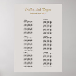 Gray Simple Wedding Seating Chart Poster