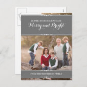 Gray Simply Chic Holiday Photo Briefkaart (Voorkant / Achterkant)