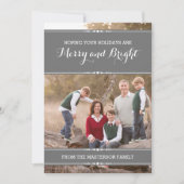 Gray Simply Chic Holiday Photo Flat Kaart (Voorkant)