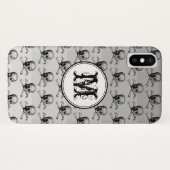 Gray Skull Halloween Persoonlijk Monogram Case-Mate iPhone Case (Achterkant (horizontaal))