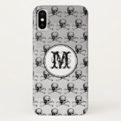 Gray Skull Halloween Persoonlijk Monogram Case-Mate iPhone Case (Achterkant)