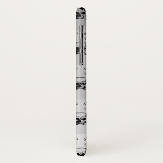 Gray Skull Halloween Persoonlijk Monogram Case-Mate iPhone Case (Achterkant/links)